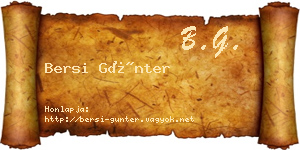 Bersi Günter névjegykártya